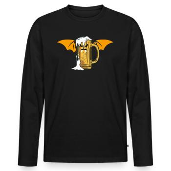 Vampire Beer Bat Beer Vampire I Halloween Vam - Men's Premium Organic Long Sleeve Shirt - black - Front - Nico (187cm)