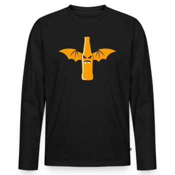Halloween Vampire Beer Bat Wings Vampire Beer - Men's Premium Organic Long Sleeve Shirt - black - Front - Nico (187cm)