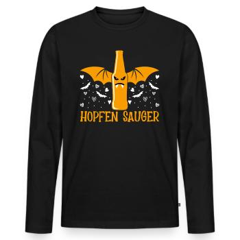 Halloween Hopfen Sauger Halloween Bier Vampir - Männer Premium Bio Langarmshirt - Schwarz - Vorne - Nico (187cm)