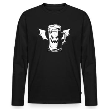 Halloween Vampire Beer I Halloween Beer Vampire - Men's Premium Organic Long Sleeve Shirt - black - Front - Nico (187cm)