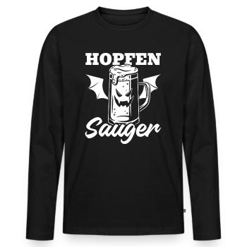 Halloween Hopfen Sauger I Halloween Bier Vampir - Männer Premium Bio Langarmshirt - Schwarz - Vorne - Nico (187cm)