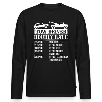 Tow Driver Trucker Hourly Rate Tow Truck Driver - Männer Premium Bio Langarmshirt - Schwarz - Vorne - Nico (187cm)