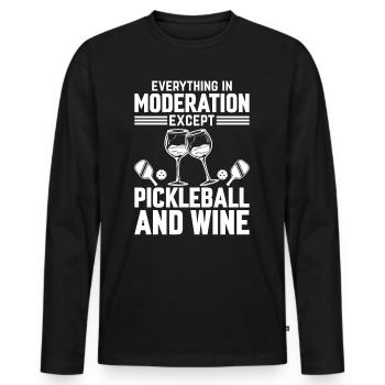 Pickleball Player - Pickleball Tennis Paddleball P - T-shirt manches longues Premium bio Homme - noir - Devant - Nico (187cm)