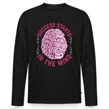 Le succès commence dans l’ - Success Mindset Succe - T-shirt manches longues Premium bio Homme - noir - Devant - Nico (187cm)