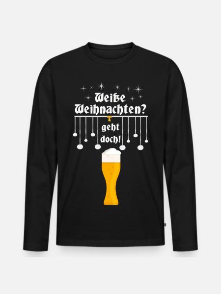 Weiße Weihnachten - Männer Premium Bio Langarmshirt - Schwarz