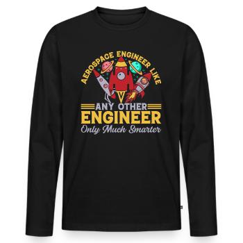 Voyage dans l’espace Ingénierie aérospatiale Ingénieur aérospatial - T-shirt manches longues Premium bio Homme - noir - Devant - Nico (187cm)