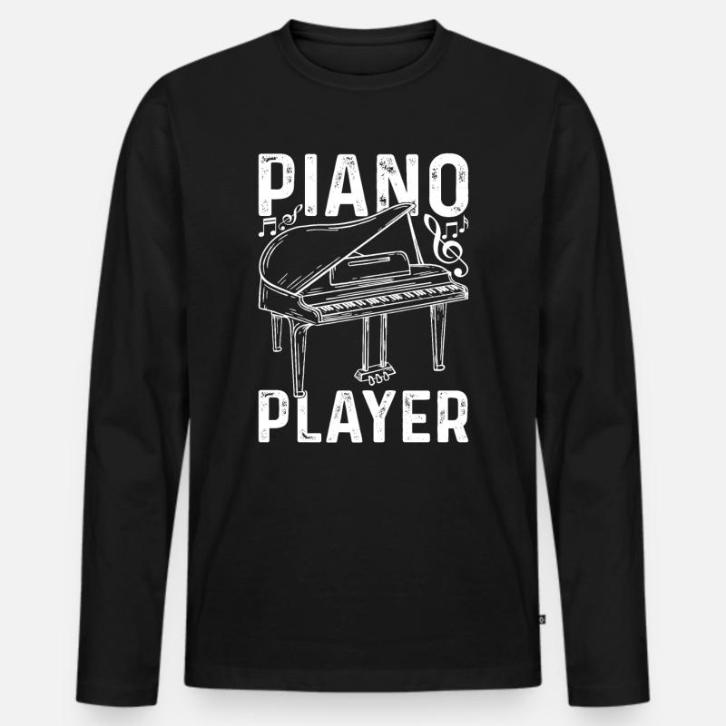 Piano Player - Männer Premium Bio Langarmshirt - Schwarz