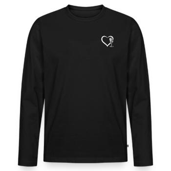 Podcasting Podcast Mic Podcast Heart Podcast Host - Men's Premium Organic Long Sleeve Shirt - black - Front - Nico (187cm)