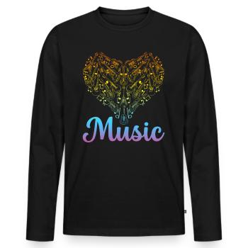Guitar Music Lover - Guitar Musician Guitar Player - Men's Premium Organic Long Sleeve Shirt - black - Front - Nico (187cm)