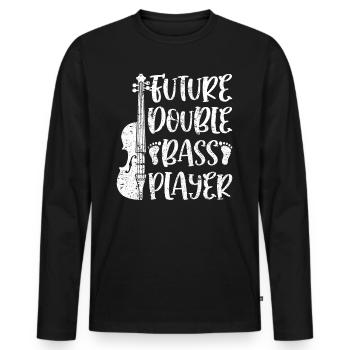 Future Double Bass Player - Baby Double Bass Playe - Männer Premium Bio Langarmshirt - Schwarz - Vorne - Nico (187cm)