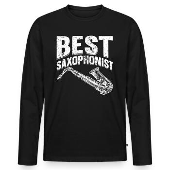 Best Saxophonist Saxophone Instrument Sax Musician - Männer Premium Bio Langarmshirt - Schwarz - Vorne - Nico (187cm)