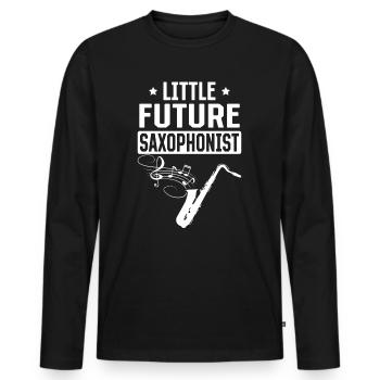 Newborn Saxophonist - Little Future Saxophonist - Männer Premium Bio Langarmshirt - Schwarz - Vorne - Nico (187cm)