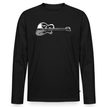 Guitar Player Guitarist Guitar Musician - Guitar - Men's Premium Organic Long Sleeve Shirt - black - Front - Nico (187cm)