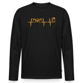 Drone Pilot Drone Beer Heartbeat Quadcopter Drone - Männer Premium Bio Langarmshirt - Schwarz - Vorne - Nico (187cm)