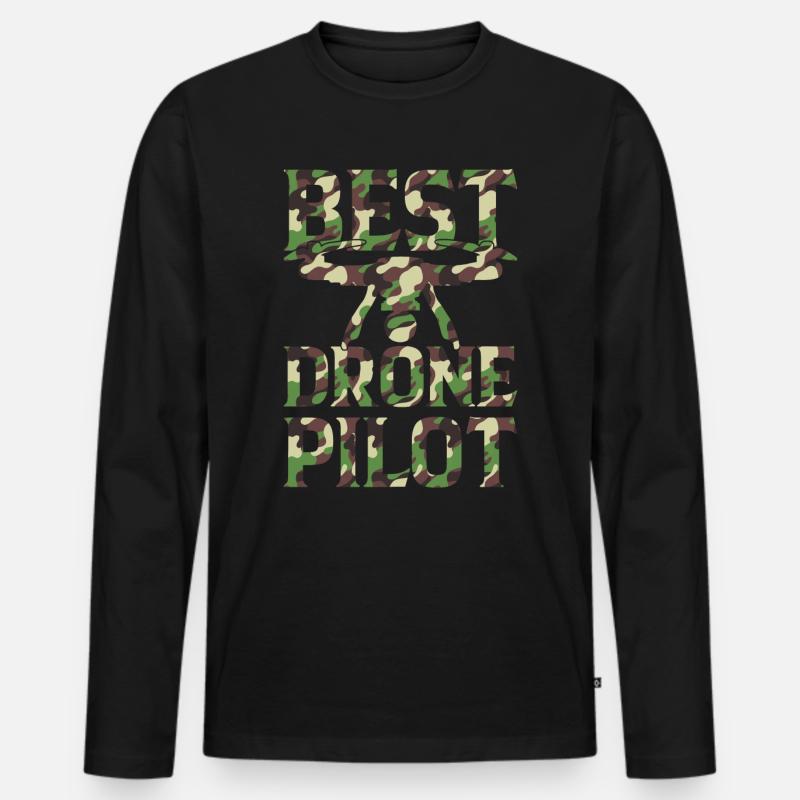 Quadcopter Drone Pilot Drone Racing - Best Drone P - Männer Premium Bio Langarmshirt - Schwarz