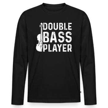 Double Bass Player - Contrabass Double Bass - Männer Premium Bio Langarmshirt - Schwarz - Vorne - Nico (187cm)