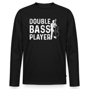Double Bass Player - Double Bass Player Double Bas - Männer Premium Bio Langarmshirt - Schwarz - Vorne - Nico (187cm)