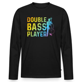 Contrabass Double Bass Player - Double Bass Player - Männer Premium Bio Langarmshirt - Schwarz - Vorne - Nico (187cm)
