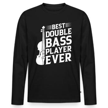 Double Bass Player - Best Double Bass Player Ever - Männer Premium Bio Langarmshirt - Schwarz - Vorne - Nico (187cm)
