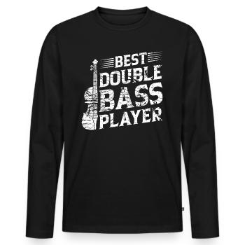Best Double Bass Player - Double Bass Player Doubl - Männer Premium Bio Langarmshirt - Schwarz - Vorne - Nico (187cm)