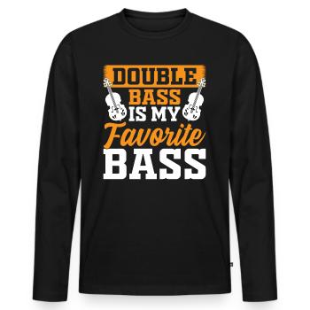 Drôle de contrebassiste - La contrebasse est ma faveur - T-shirt manches longues Premium bio Homme - noir - Devant - Nico (187cm)