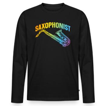 Saxophonist Saxophone Player - Saxophonist - Männer Premium Bio Langarmshirt - Schwarz - Vorne - Nico (187cm)