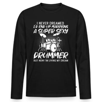 Je n’ai jamais rêvé que je finirais par épouser un Dru super sexy - T-shirt manches longues Premium bio Homme - noir - Devant - Nico (187cm)