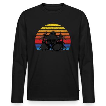 Sloth Drum Set Drumming Sloth Drummer - Männer Premium Bio Langarmshirt - Schwarz - Vorne - Nico (187cm)