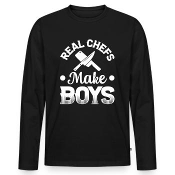 Real Chef Make Boys Cooking Chef Knives Kitchen Fo - Men's Premium Organic Long Sleeve Shirt - black - Front - Nico (187cm)