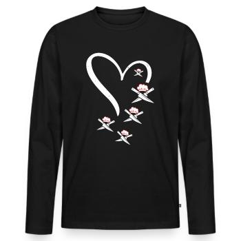 Knives Crossed Cooking Knives In A Heart Chef Cook - Men's Premium Organic Long Sleeve Shirt - black - Front - Nico (187cm)