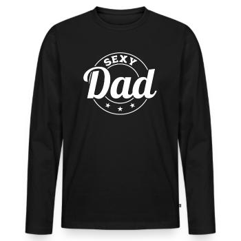 Sexy Dad - Happy Father's Day Sexy Dad - Männer Premium Bio Langarmshirt - Schwarz - Vorne - Nico (187cm)