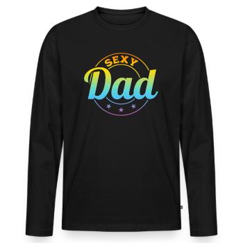 Happy Father's Day - Sexy Dad - Männer Premium Bio Langarmshirt - Schwarz - Vorne - Nico (187cm)