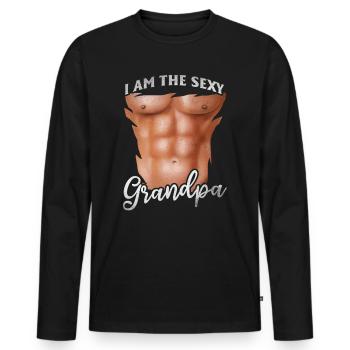 I Am The Sexy Grandpa - Father's Day 2023 - Men's Premium Organic Long Sleeve Shirt - black - Front - Nico (187cm)