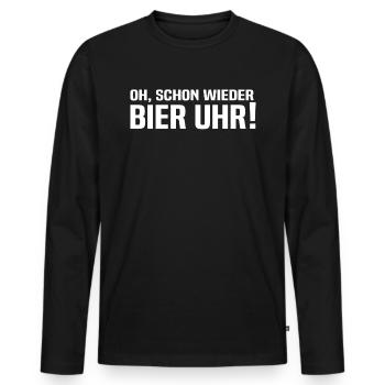Oh Schon Wieder Bier Uhr - Mallorca Party Bier Spr - Männer Premium Bio Langarmshirt - Schwarz - Vorne - Nico (187cm)
