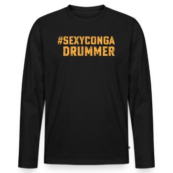 Conga Drums Conga Player Conga Music - Sexy Conga - T-shirt manches longues Premium bio Homme - noir - Devant - Nico (187cm)