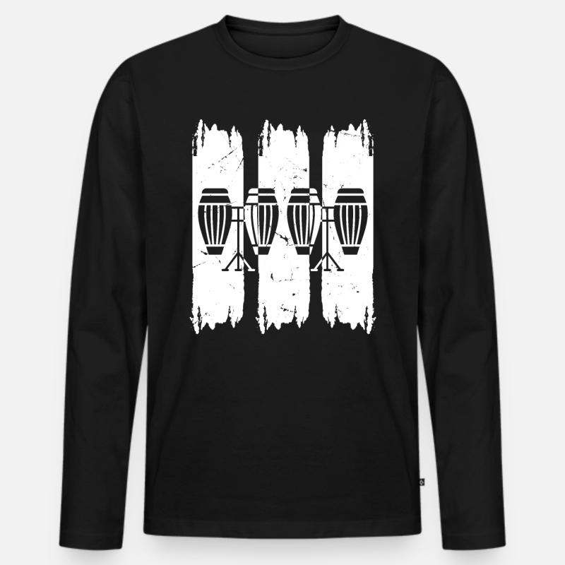 Conga Drums Conga Instruments - Männer Premium Bio Langarmshirt - Schwarz