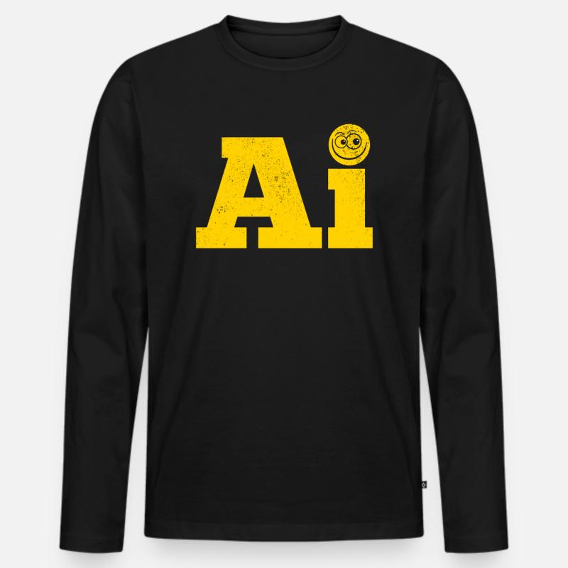 Ai Artificial Intelligence - Funny Ai - Männer Premium Bio Langarmshirt - Schwarz