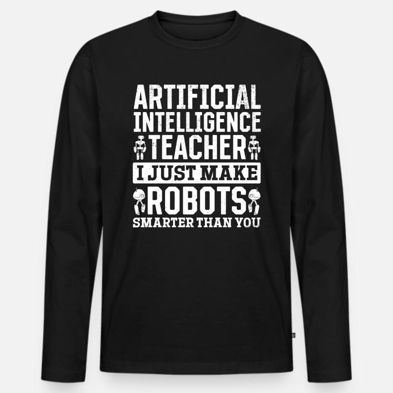 Artificial Intelligence Teacher - Männer Premium Bio Langarmshirt - Schwarz