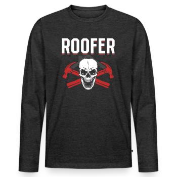 Roofer - Roof Worker Roofing Worker Roofer - Männer Premium Bio Langarmshirt - Anthrazit meliert - Vorne - Nico (187cm)