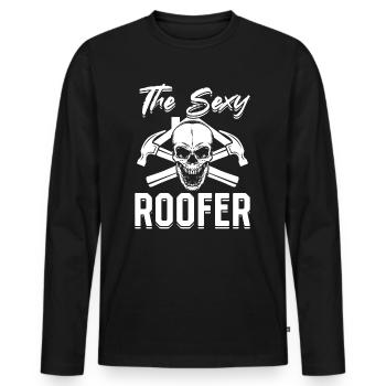 Roofing Contractor - The Sexy Roofer - Männer Premium Bio Langarmshirt - Schwarz - Vorne - Nico (187cm)