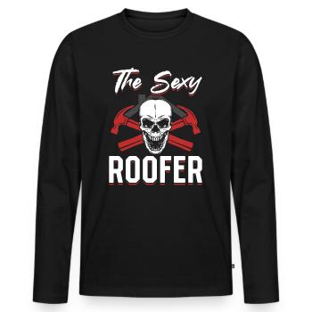 The Sexy Roofer - Roofing Contractor Roof Worker - Männer Premium Bio Langarmshirt - Schwarz - Vorne - Nico (187cm)