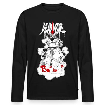 Panda Berserk Collage T-shirt Design - Men's Premium Organic Long Sleeve Shirt - black - Front - Nico (187cm)