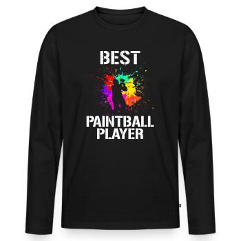 Best Paintball Player - Paintballer Paintball - Men's Premium Organic Long Sleeve Shirt - black - Front - Nico (187cm)