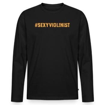 #SexyViolinist Violin Player Musician Violinist Vi - Männer Premium Bio Langarmshirt - Schwarz - Vorne - Nico (187cm)