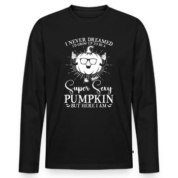 Je n’ai jamais rêvé que je deviendrais une maman super sexy - T-shirt manches longues Premium bio Homme - noir - Devant - Nico (187cm)