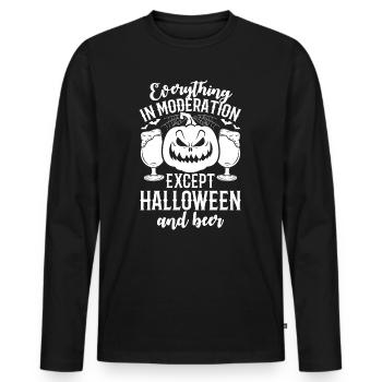 Everything In Moderation Except Halloween And Beer - Men's Premium Organic Long Sleeve Shirt - black - Front - Nico (187cm)