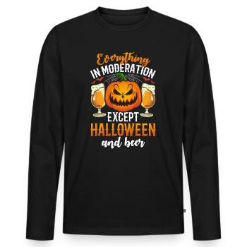 Halloween Party Funny Halloween Halloween Pumpkin - Men's Premium Organic Long Sleeve Shirt - black - Front - Nico (187cm)