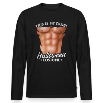 C’est mon costume d’Halloween fou Halloween drôle - T-shirt manches longues Premium bio Homme - noir - Devant - Nico (187cm)