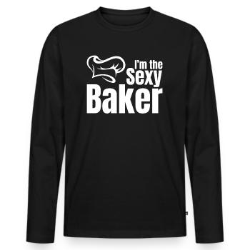 Bakery Bread Baker - I'm The Sexy Baker - Männer Premium Bio Langarmshirt - Schwarz - Vorne - Nico (187cm)