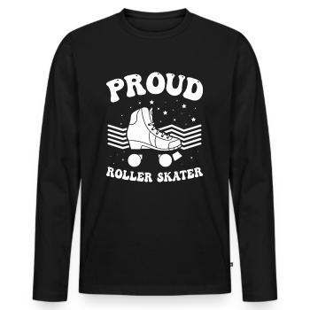 Patins à roulettes Patinage à roulettes - Patineurs à roulettes fiers - T-shirt manches longues Premium bio Homme - noir - Devant - Nico (187cm)
